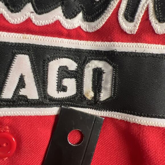 Chicago Blackhawks Vintage Majestic Baseball Jersey Sz XL Red Made in USA Hockey - Picture 13 of 14